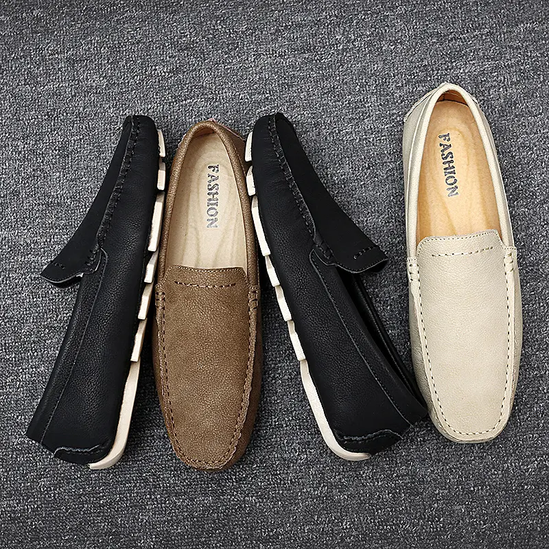 Genuine Leather Men Casual Shoes Luxury Brand Summer Mens Loafers Moccasins Man Breathable Slip on Driving Shoes Plus Size 39-47