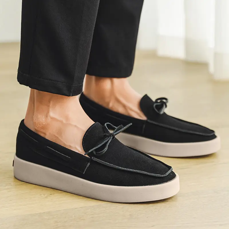Summer Designer Men's Loafers Suede Leather Men Casual Shoes Breathable Slip on Flats Leisure Walk Driving Shoes Comfy Moccasins