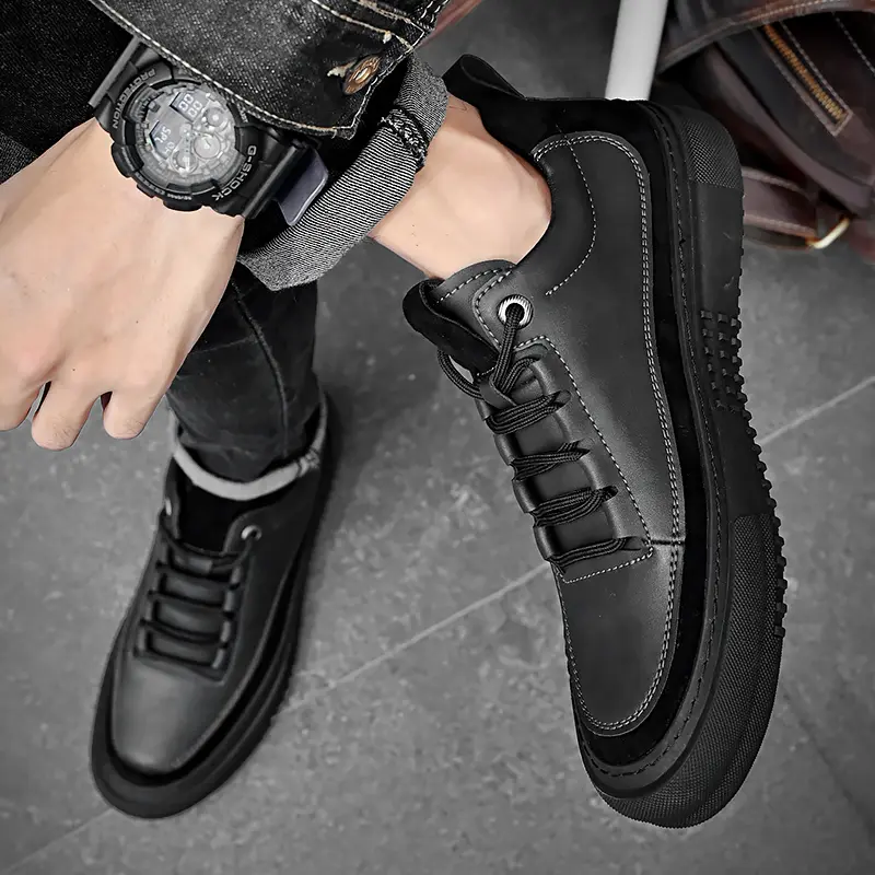 Men Casual Shoes Spring Fashion Men's Shoes Genuine Leather Outdoor Sneakers Classic Lace up Elegant Designer Shoes Masculina