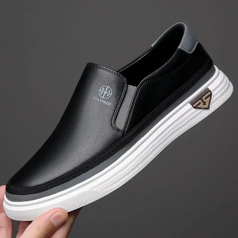 Men Handmade Genuine Leather Casual Shoes 2025 New Luxury Brand Loafers Man Flats Comfortable Slip on Driving Shoes Moccasins