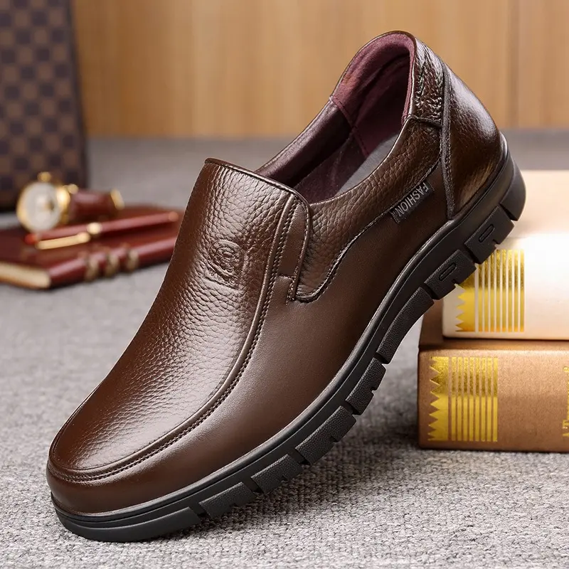 New Genuine Leather Handmade Shoes Casual Shoes For Men Flat Platform Walking Shoe Outdoor Footwear Loafers Breathable Sneakers