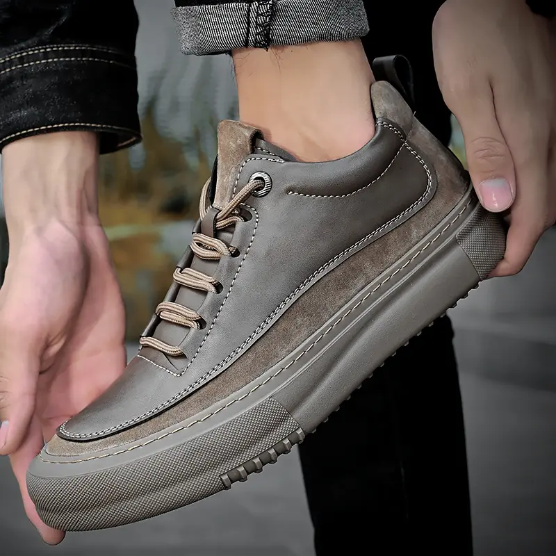 Men Casual Shoes Spring Fashion Men's Shoes Genuine Leather Outdoor Sneakers Classic Lace up Elegant Designer Shoes Masculina