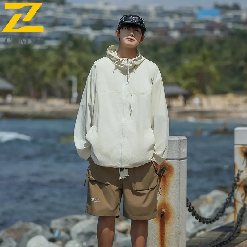 Men Sunscreen Jacket 2025 Summer New Quick Drying Lightweight UPF50+UV Resistant Hooded Skin Jacket Outdoor Fishing Cycling Coat
