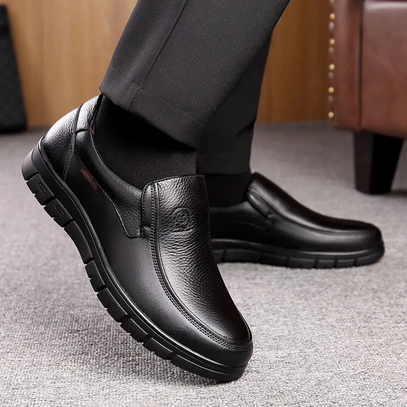 New Genuine Leather Handmade Shoes Casual Shoes For Men Flat Platform Walking Shoe Outdoor Footwear Loafers Breathable Sneakers