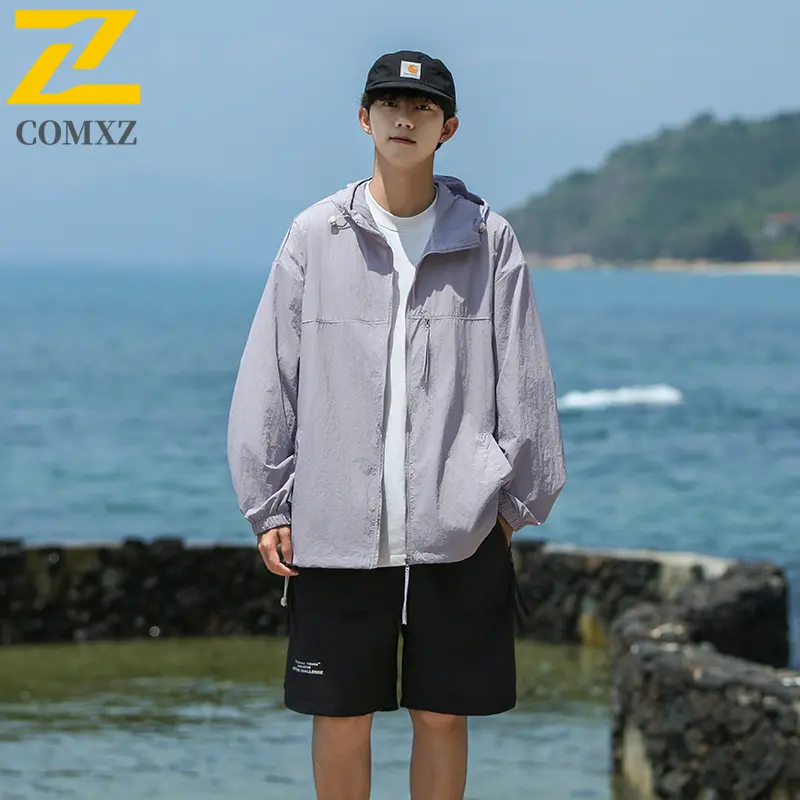 Men Sunscreen Jacket 2025 Summer New Quick Drying Lightweight UPF50+UV Resistant Hooded Skin Jacket Outdoor Fishing Cycling Coat