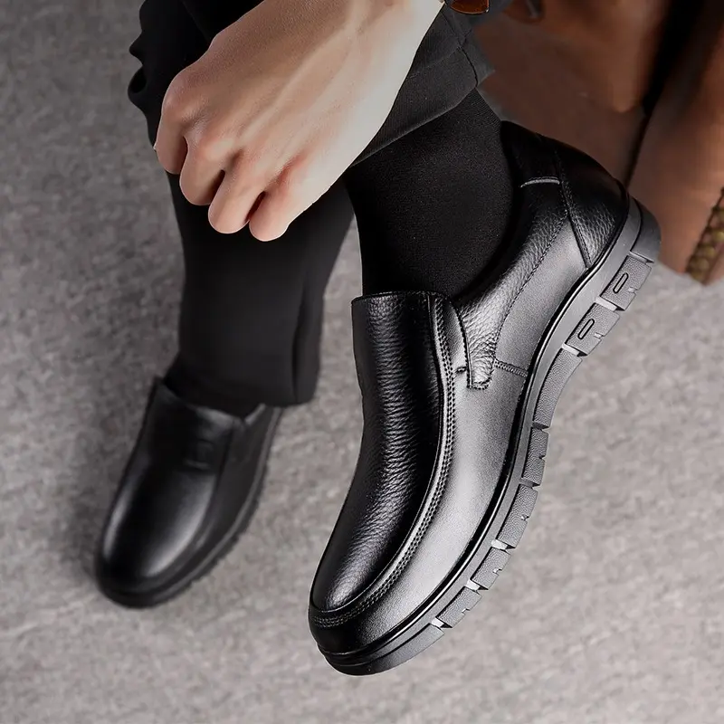 New Genuine Leather Handmade Shoes Casual Shoes For Men Flat Platform Walking Shoe Outdoor Footwear Loafers Breathable Sneakers