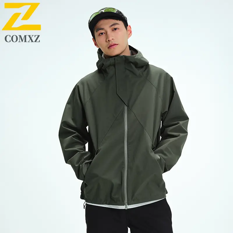 2025 Men's Charge Jacket Soft Shell Windproof Waterproof Wear Resistant Loose Skiing Hooded Coat Outdoor Camp Hiking Windbreaker