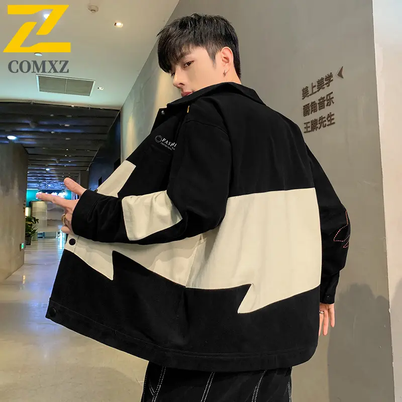 Men Jacket Winter Fleece Lined Thickened Casual Snow Exercise Coat Warm Turn Collar Hiking Travel Outdoor Contrast Color Coats