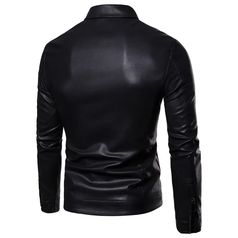 Autumn Winter Cargo Leather Jacket Men Plus Velvet Warm Fashion Trend Casual Male Coat Versatile Top Clothing PU Locomotive New