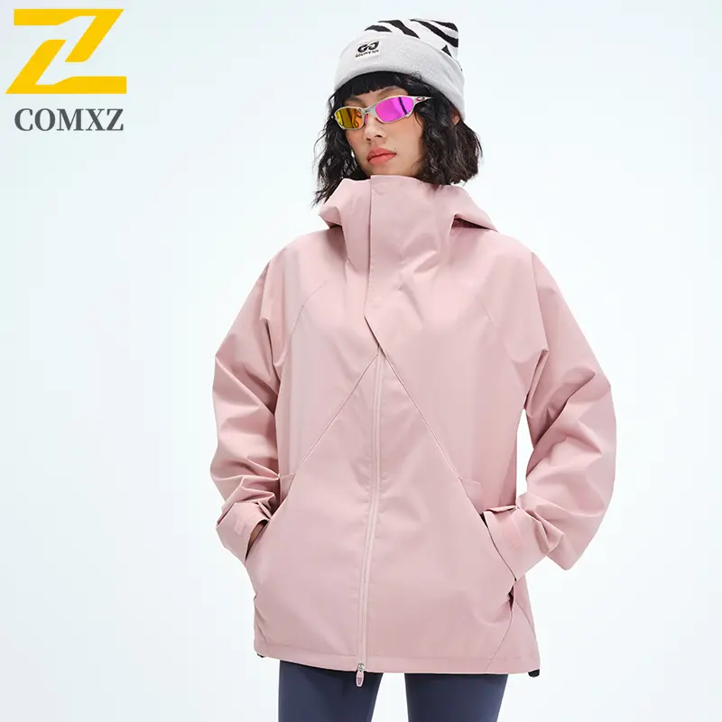 2025 Men's Charge Jacket Soft Shell Windproof Waterproof Wear Resistant Loose Skiing Hooded Coat Outdoor Camp Hiking Windbreaker