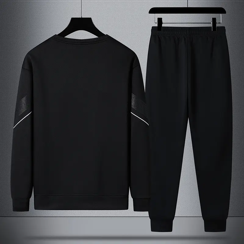 Autumn Winter Men's Hoodie Set Fashion Comfort Plus Velvet Warm Male Coat Trends Versatile Top Clothing High Waist Casual Pants