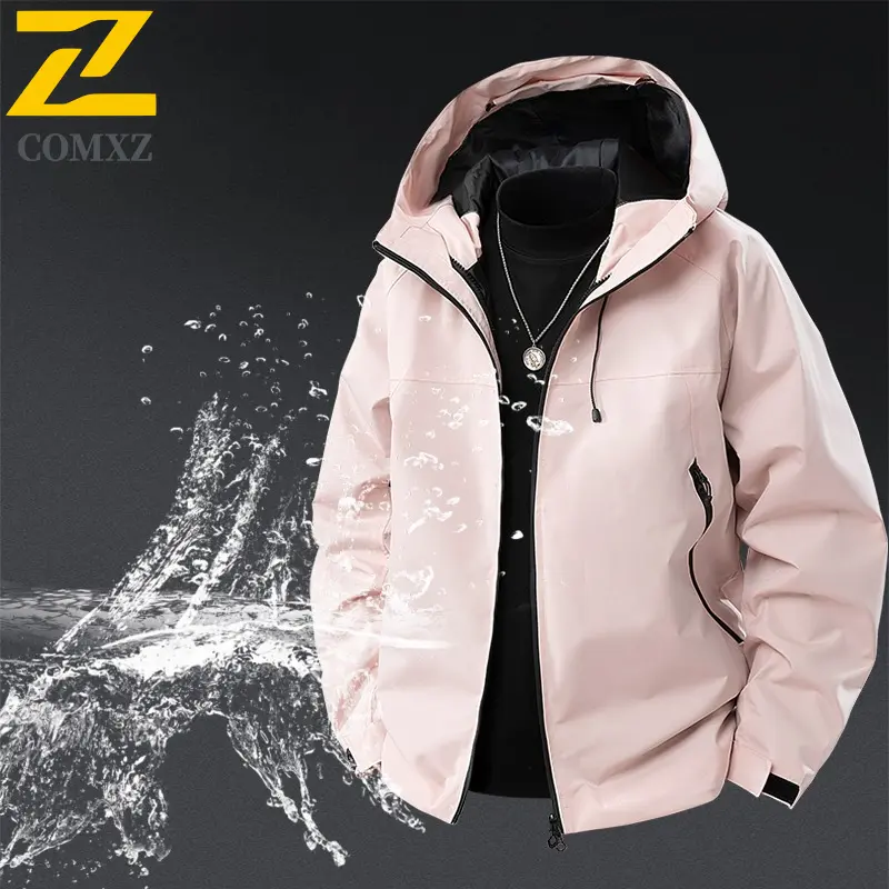 Outdoor Men's Jacket Waterproof Hooded Windbreaker Hiking Mountain Adventure Coat Lightweight Camping Fly Fishing Sportswear