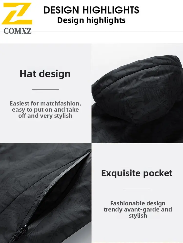 Men Charge Jacket 2025 Fashionable Printed Windproof Waterproof Breathable Sports Hooded Windbreaker Outdoor Camp Travel Jacket