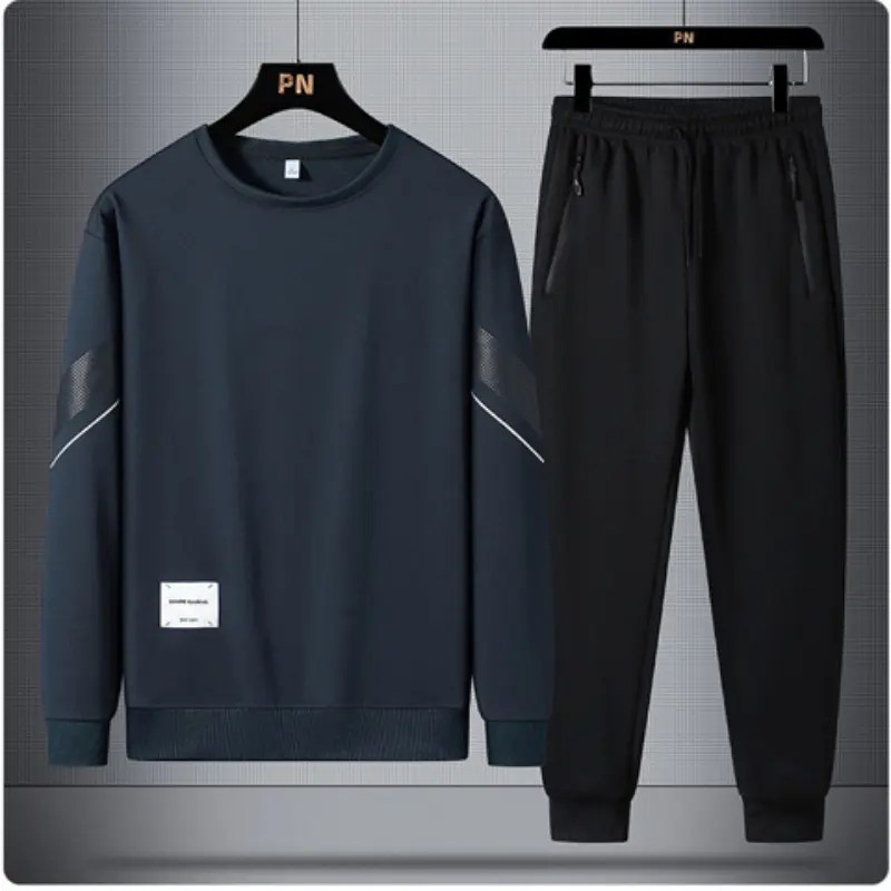 Autumn Winter Men's Hoodie Set Fashion Comfort Plus Velvet Warm Male Coat Trends Versatile Top Clothing High Waist Casual Pants