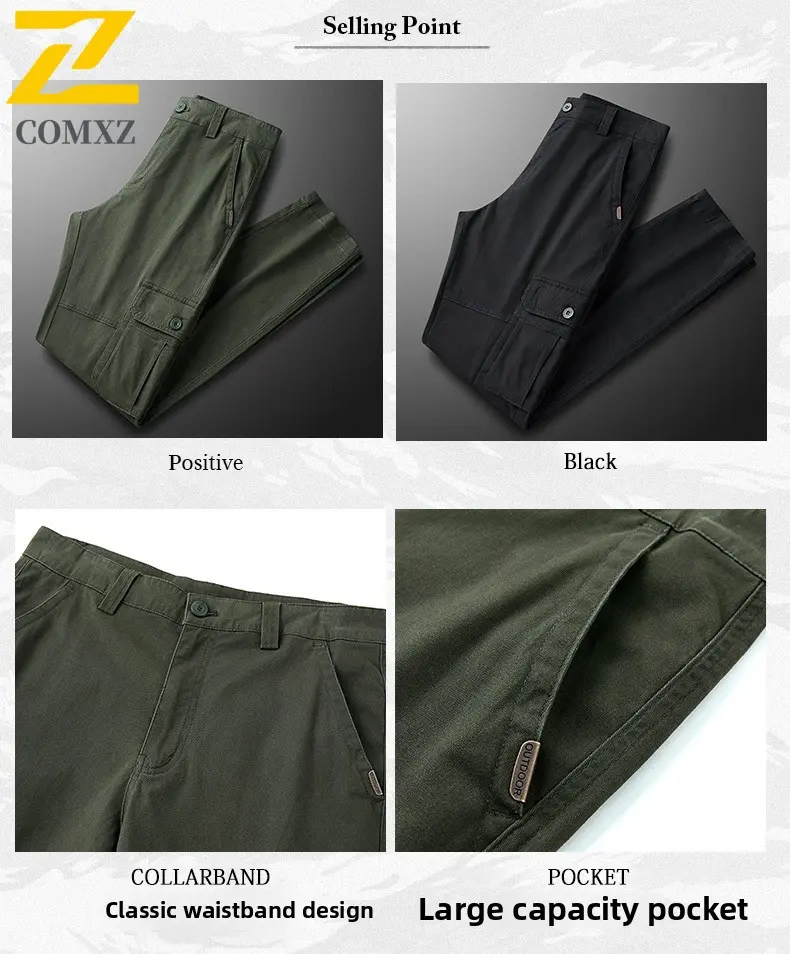 Cotton Men's Casual Pants 2025 New Loose Skin Friendly Comfortable Workwear Straight Pants Outdoor Camping Hiking Casual Pants