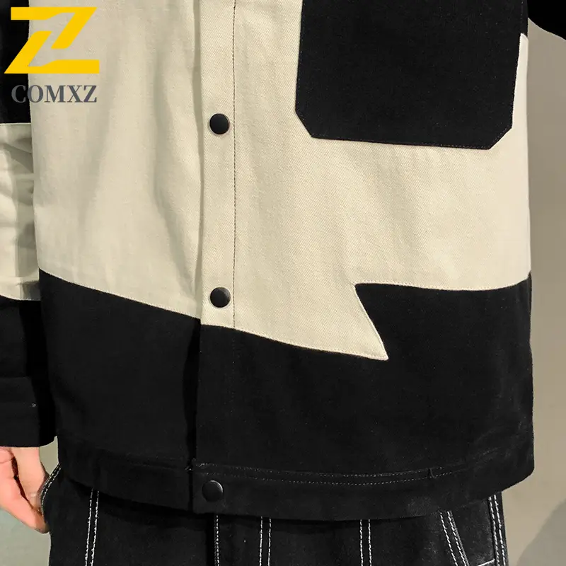 Men Jacket Winter Fleece Lined Thickened Casual Snow Exercise Coat Warm Turn Collar Hiking Travel Outdoor Contrast Color Coats