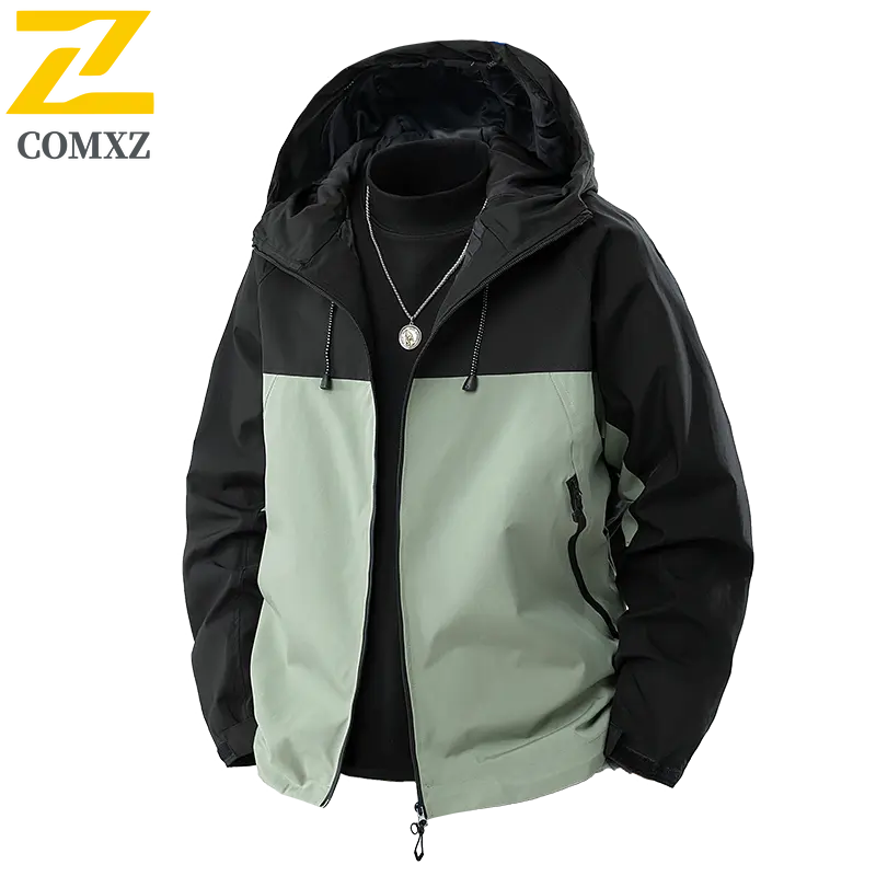 Outdoor Men's Jacket Waterproof Hooded Windbreaker Hiking Mountain Adventure Coat Lightweight Camping Fly Fishing Sportswear