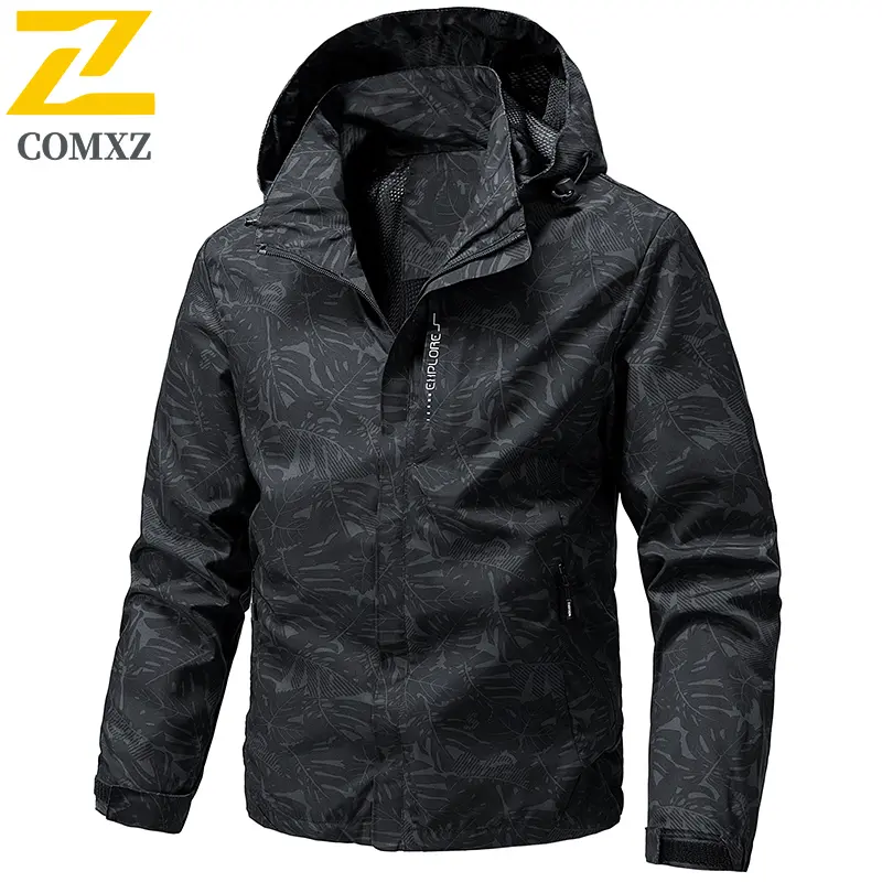 Men Charge Jacket 2025 Fashionable Printed Windproof Waterproof Breathable Sports Hooded Windbreaker Outdoor Camp Travel Jacket