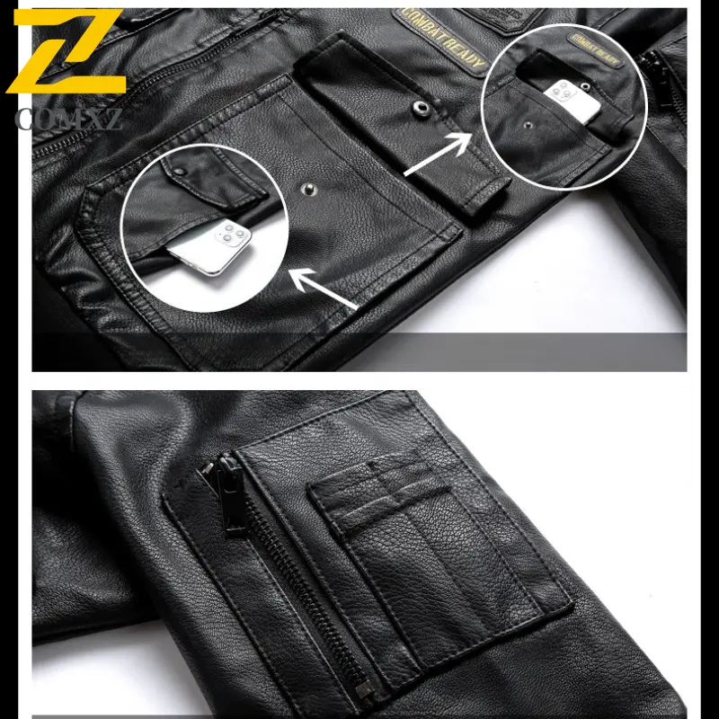 Trendy Men Jackets Spring Autumn Korean Slim Casual Windproof Leather Motorcycle Jacket Outdoor Travel Work Windbreaker Coat
