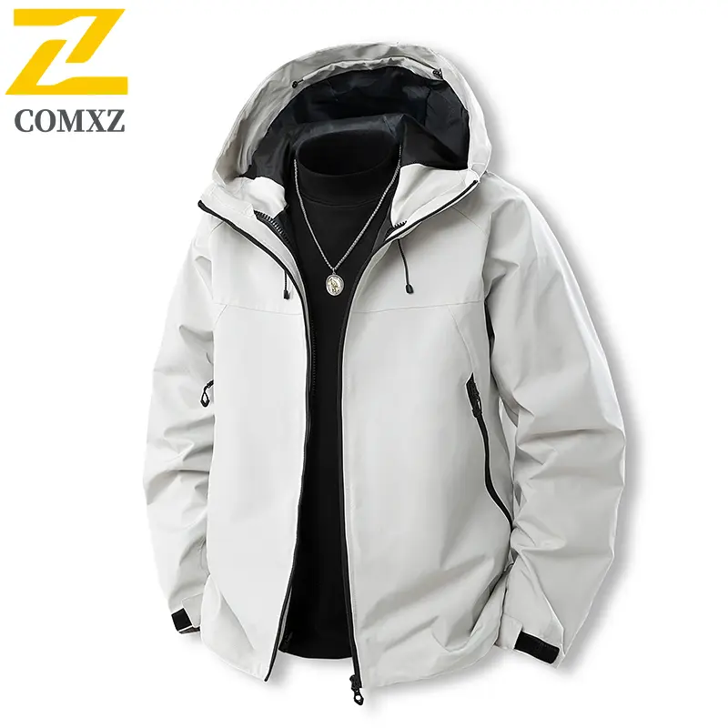 Outdoor Men's Jacket Waterproof Hooded Windbreaker Hiking Mountain Adventure Coat Lightweight Camping Fly Fishing Sportswear