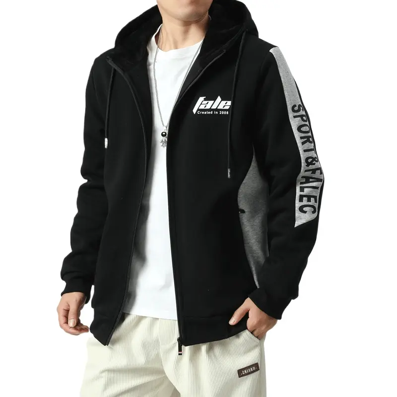 Men Jacket Autumn Winter Plus fleece warmth Fashion Trends Male Hooded Coat Versatile Casual Locomotive Top Clothing Sportswear
