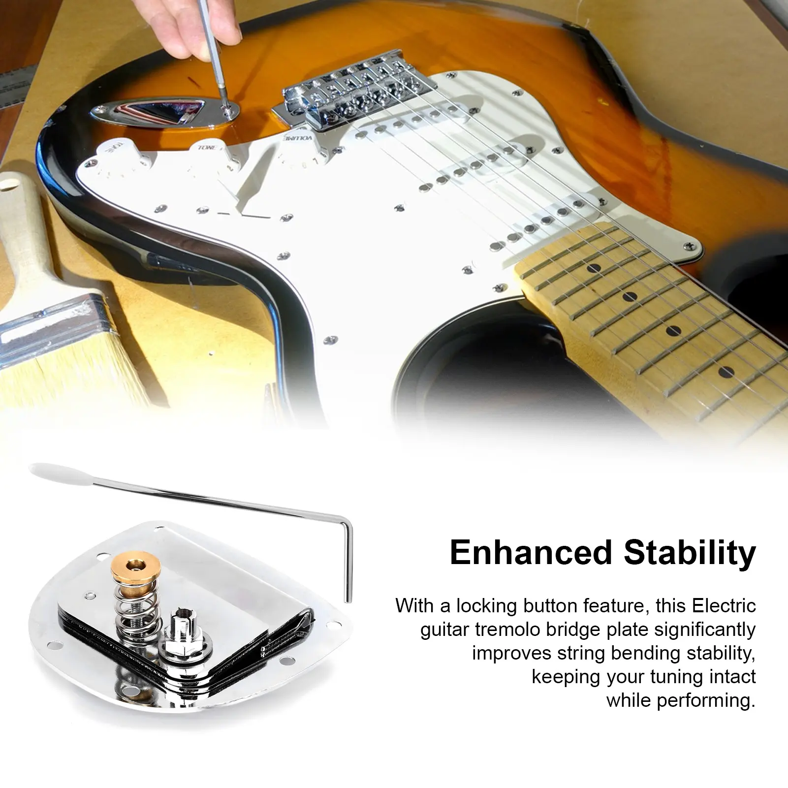 Guitar Tremolo Bridge Vibrato Tailpiece Electric Guitar Vintage Vibrato Tremolo System Zinc Alloy and Brass for Electric Guitar