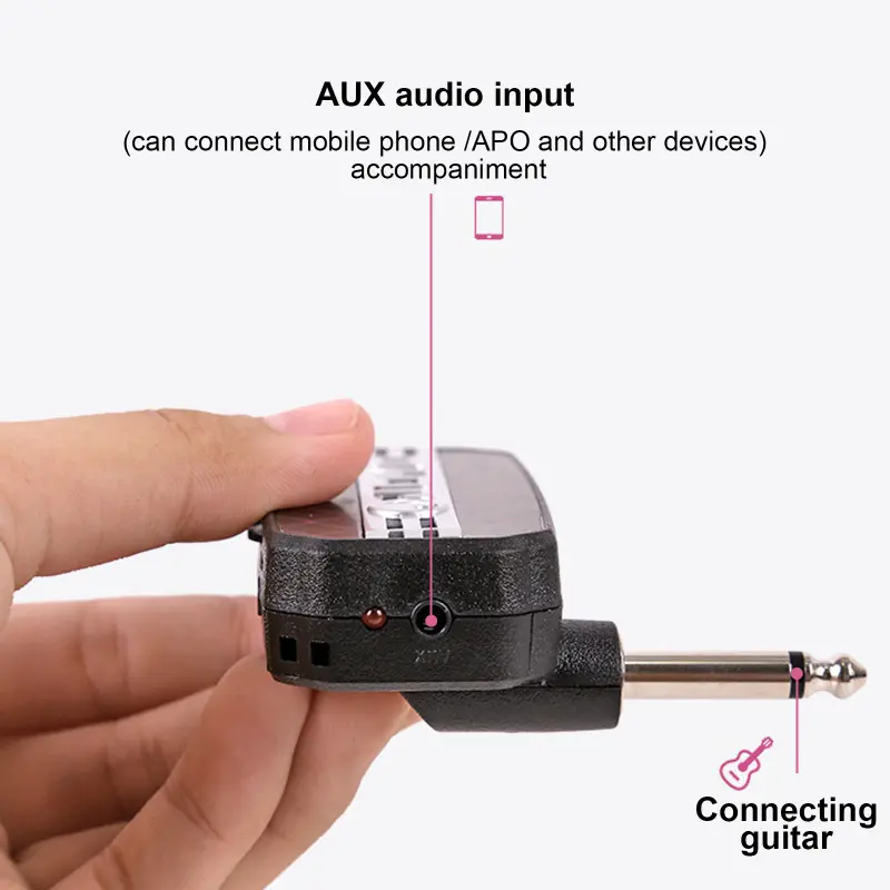 JOYO Mini Amp Portable Electric Bass Headphone Amplifier 3.5mm Plug Play Auxiliary Audio Input Silent Bass Connect CD MP3 Player