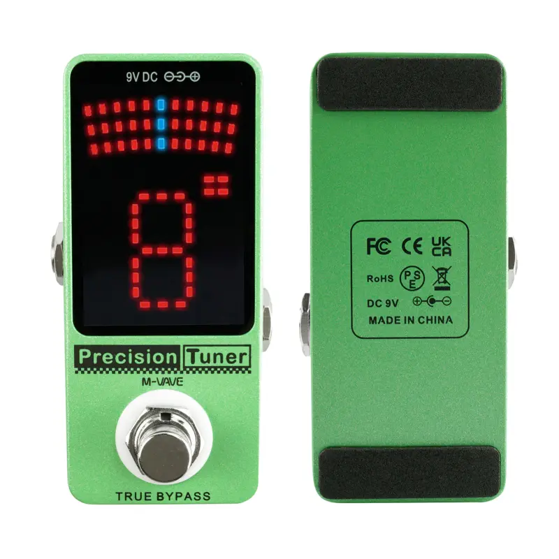 M-VAVE Precision Tuner Pedal LED Display with True Bypass for Chromatic Guitar Bass Electric Guitar Tuner Pedal