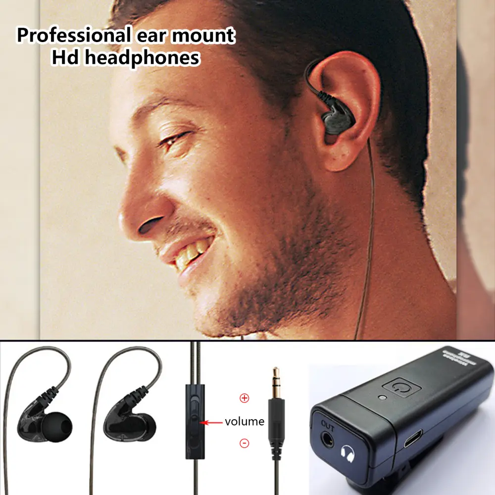 Wireless Earphone Monitoring System Professional IEM Stereo Transmitter Receiver with Real-time Ear Return for Singer Band Stage