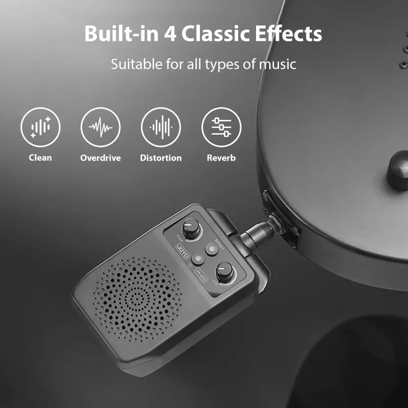 JOYO JA-05G Mini Guitar Speaker BT Voice Adjustment Portable Plug-in Speaker for All Electric Guitars Amplifier 1500mAh