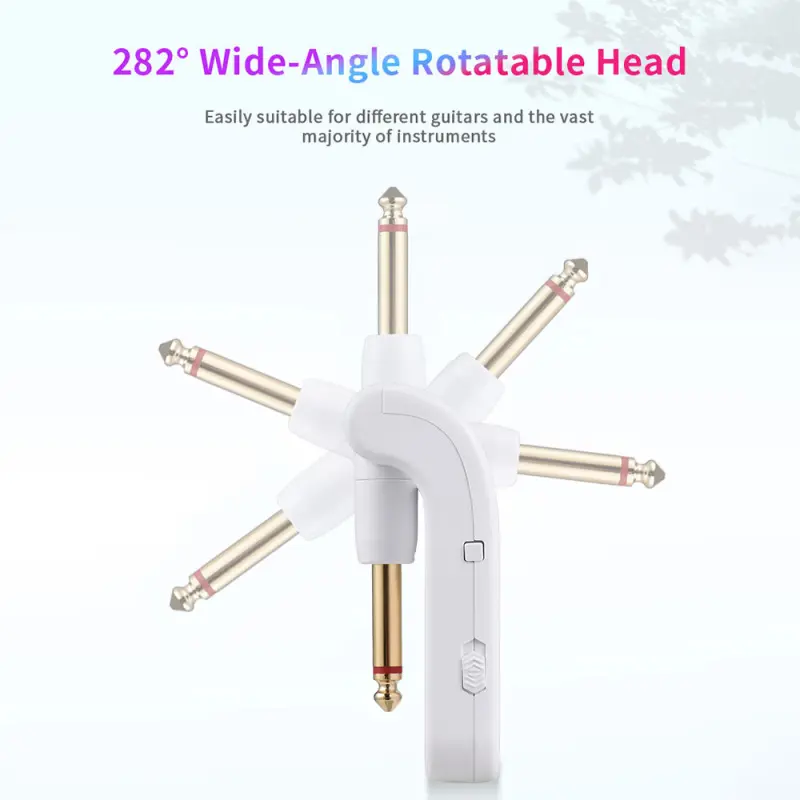 Wireless System for Guitar 2.4G Rechargeable Transmitter and Receiver Real Time Plug Play Transmission for Electric Guitar Bass