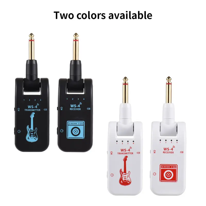 Wireless System for Guitar 2.4G Rechargeable Transmitter and Receiver Real Time Plug Play Transmission for Electric Guitar Bass