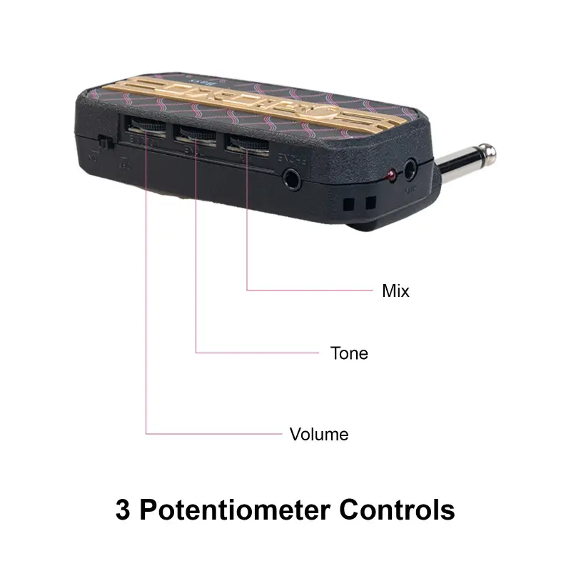 JOYO Mini Amp Portable Electric Bass Headphone Amplifier 3.5mm Plug Play Auxiliary Audio Input Silent Bass Connect CD MP3 Player