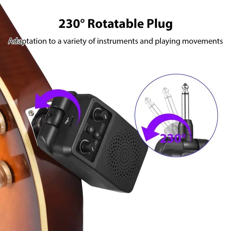JOYO JA-05G Mini Guitar Speaker BT Voice Adjustment Portable Plug-in Speaker for All Electric Guitars Amplifier 1500mAh