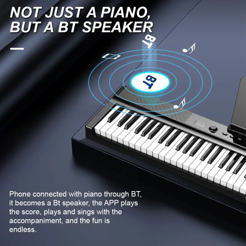 Folding Keyboard Piano 88 Key Full Size Foldable Electronic Organ Tremolo Function and App-Portable for Beginners with Pedal