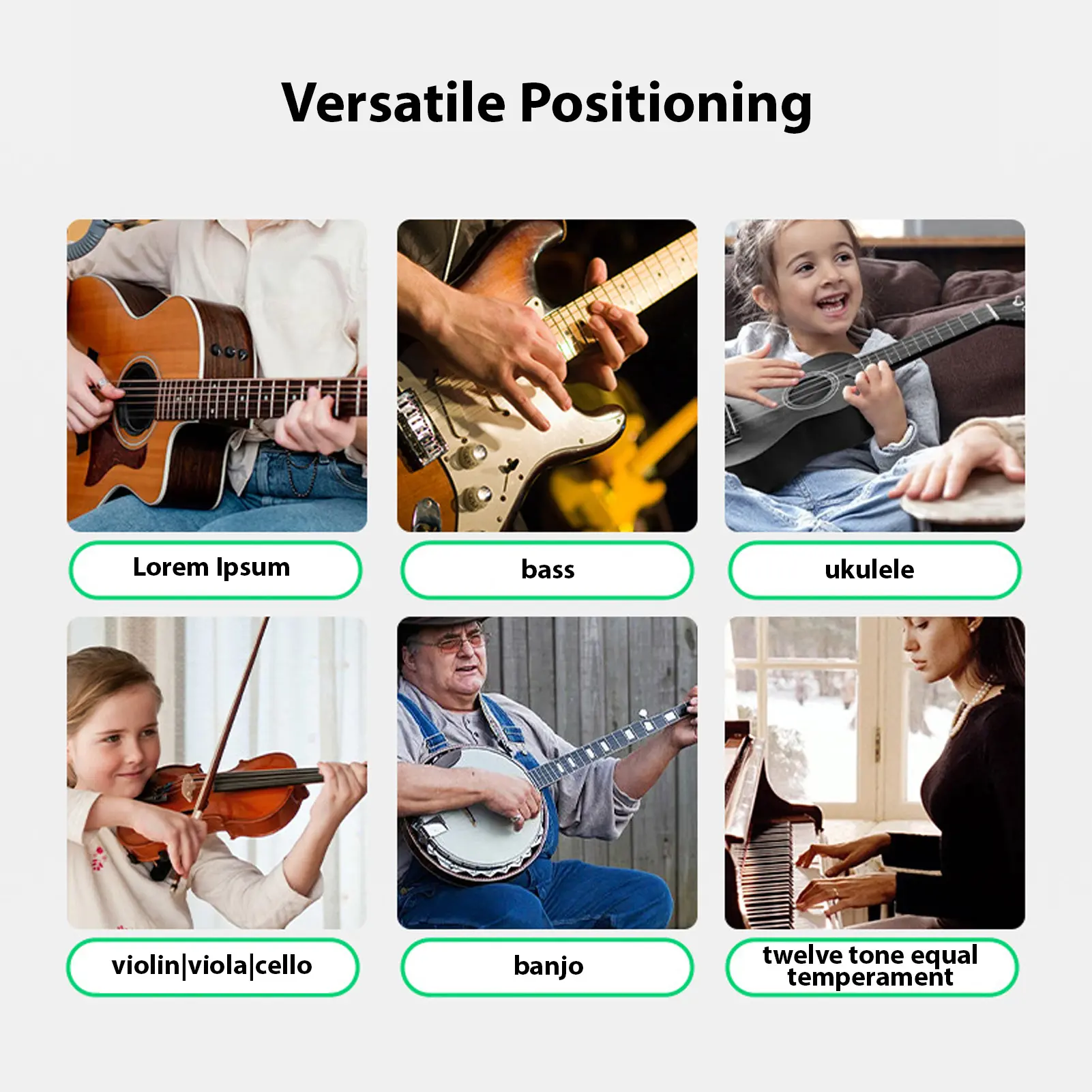 Guitar Tuner Clip On Portable Guitar Tuner with Rotating Clip Color Screen Rechargeable Universal Stringed Instrument Accessorie