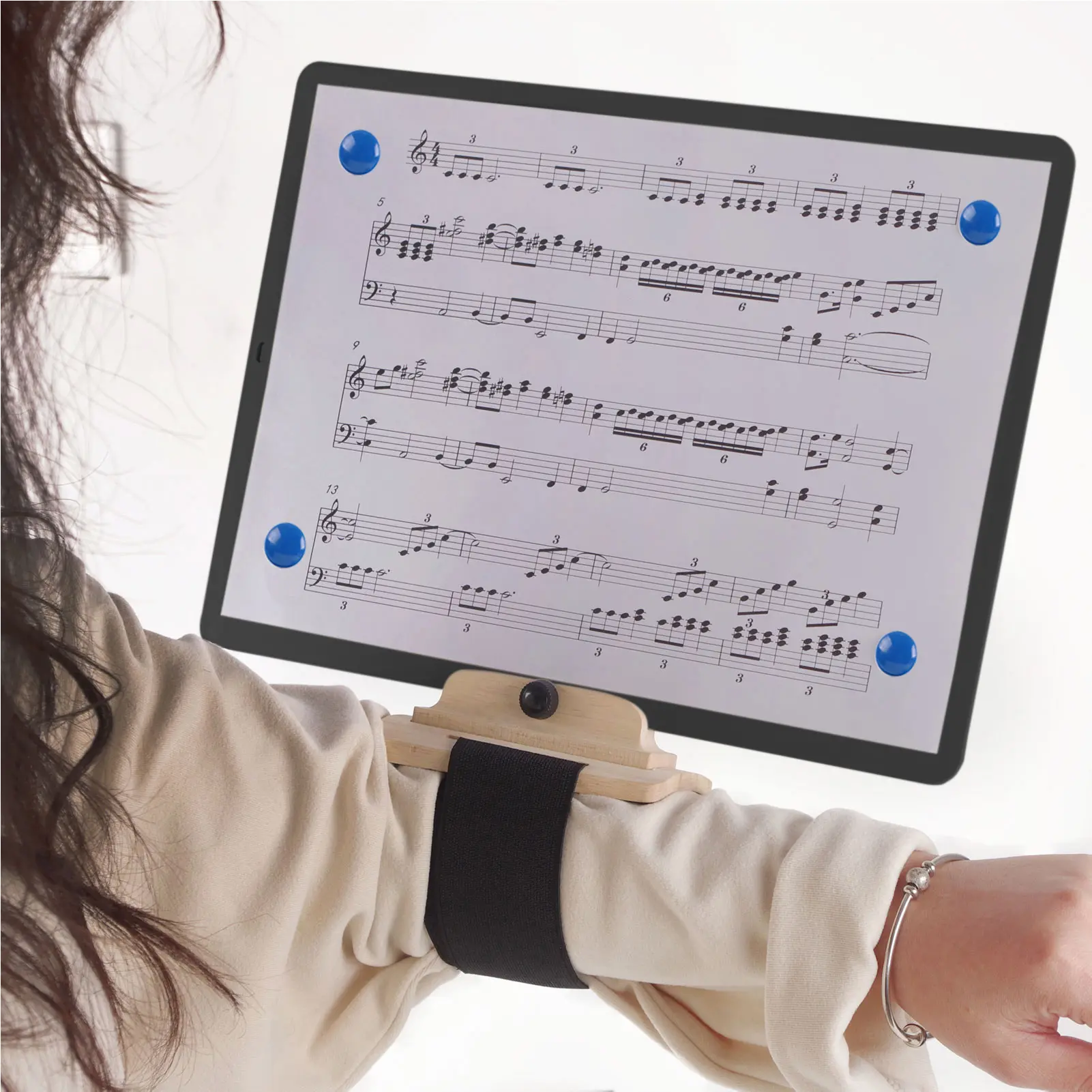 Arm Music Stand Adjustable Marching Band Music Stand Universal Arm Music Sheets Stand Wind Instrument Accessories