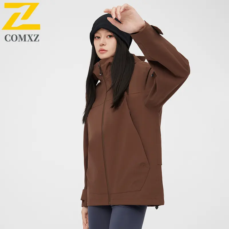 Men Hooded Jacket Waterproof Windproof Outdoor Hiking Trekking Coat Camping Climbing Sports Spring Warm Breathable Raincoat