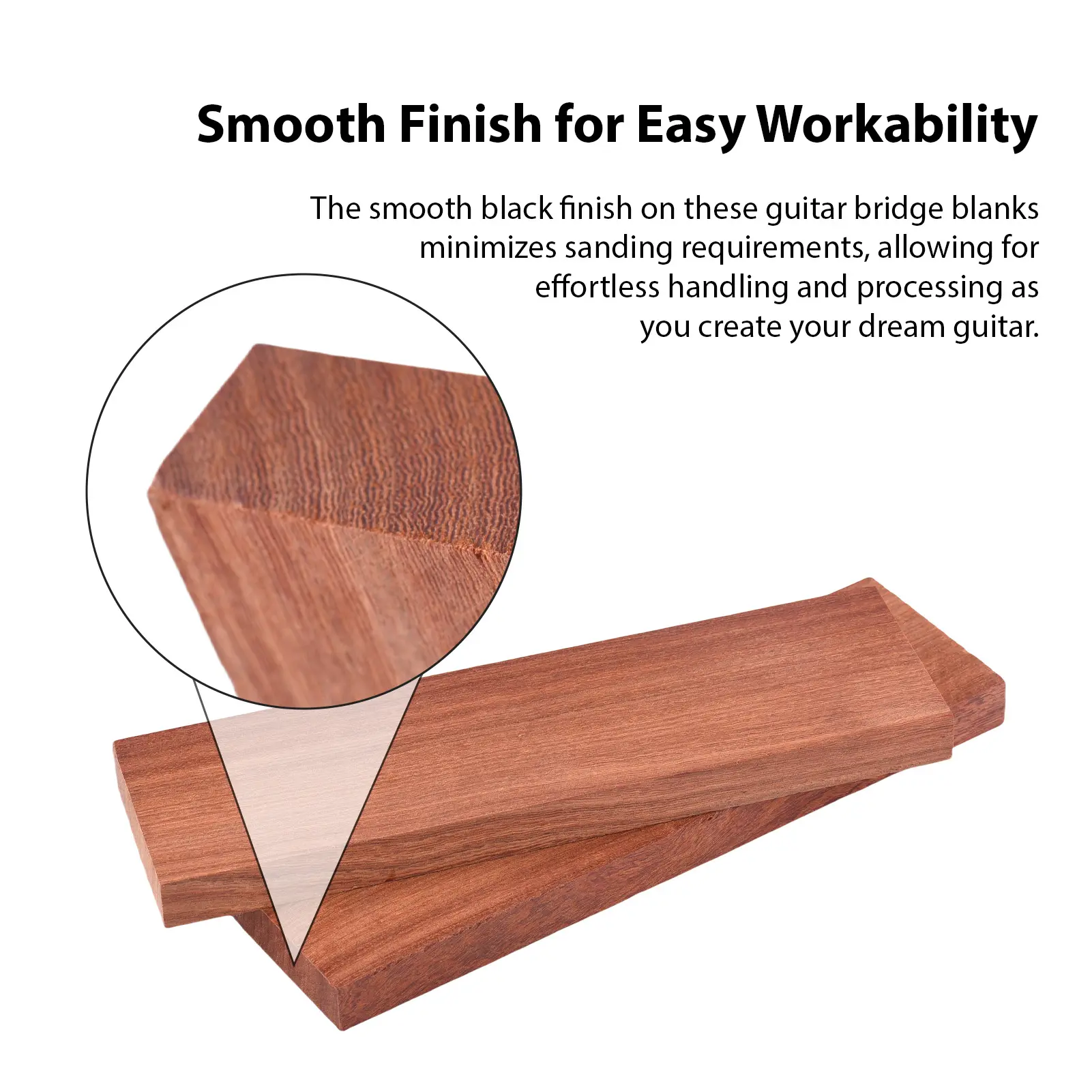 2 Pack Acoustic Guitar Unfinished Bridge Handmade DIY Parts Guitar Bridge Blank for Wood Guitar Accessories