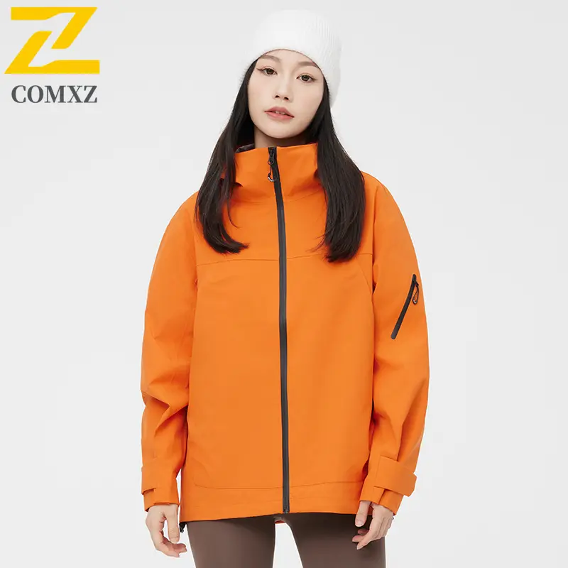 Men Hooded Jacket Waterproof Windproof Outdoor Hiking Trekking Coat Camping Climbing Sports Spring Warm Breathable Raincoat