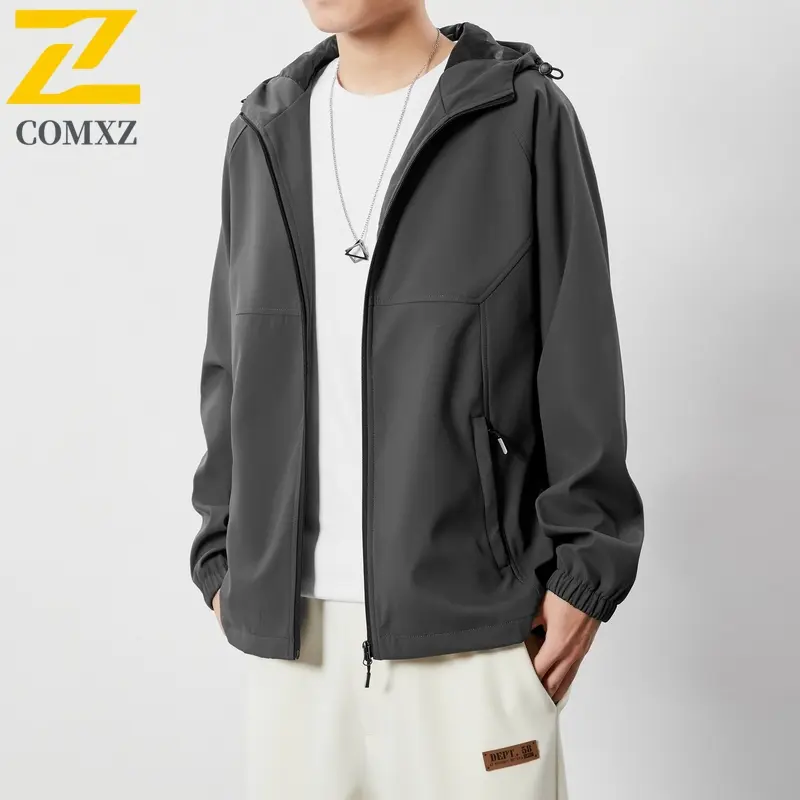 Men's Waterproof Rain Jacket Lightweight Outer Hooded Outdoor Raincoat Hiking Windproof Jacket Climbing Outdoor Jackets M-8XL