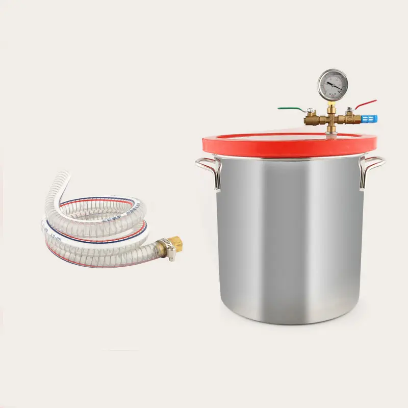 4.5L 6L 12L 21L Vacuum Chamber Stainless Steel Vacuum Degassing Chamber Defoaming Barrel For Silicone Resin AB Adhesive