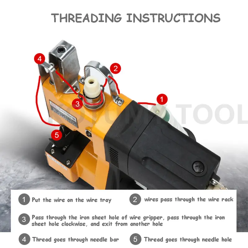 GK9-890 Electric Sewing Machine Handheld Woven Bag Sealing Packaging Machine Portable Bag Closer Stitching Machine