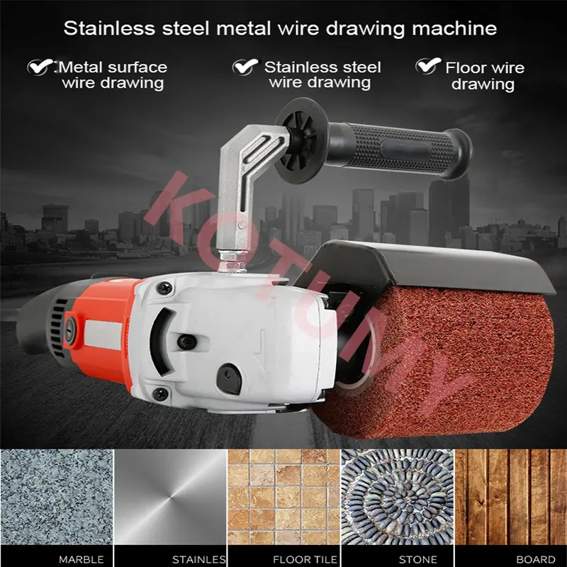 Electric Polishing Machine Burnishing Wire Drawing Machine Handheld Sander Wood Stainless Steel Metal Polisher 2200W 3000rpm