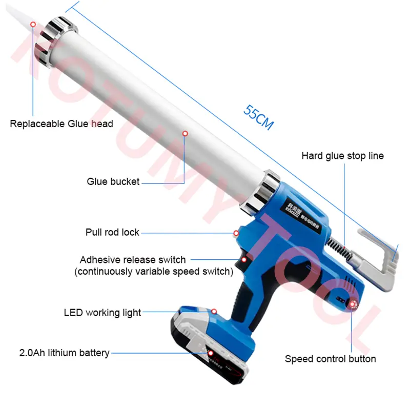 Electric Caulking Gun  Sealing Gun Cordless Glue Gun Portable Glass Hard Rubber Sealant Gun Sealing Caulking Filling Tool