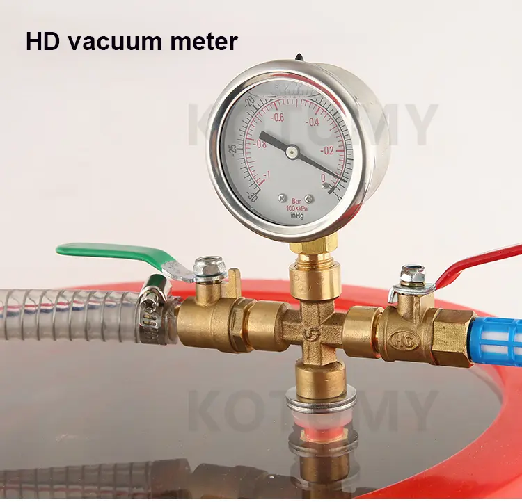 4.5L 6L 12L 21L Vacuum Chamber Stainless Steel Vacuum Degassing Chamber Defoaming Barrel For Silicone Resin AB Adhesive
