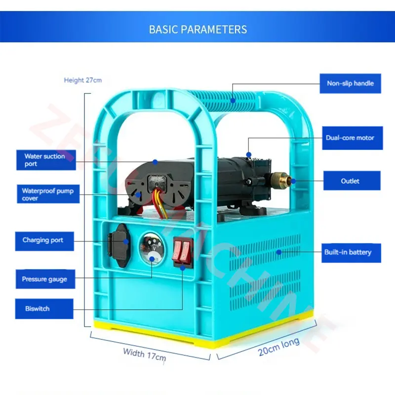 12V 220V High Pressure Electric Water Pump Sprayer Pumps Agricultural Rechargeable Spraying Pesticides Car Wash Pump