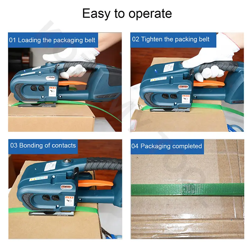 Electric Strapping Machine 13-16mm PP PET Belt Handheld Packing Machine Battery Powered Automatic Strapping Banding Machine