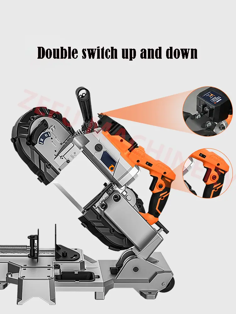 Portable 220V Electric Saw Machine Cutting Capacity Hand held Band Saw For Cutting Stainless Steel Aluminum Metal PVC Wood