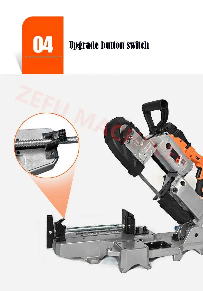 Portable 220V Electric Saw Machine Cutting Capacity Hand held Band Saw For Cutting Stainless Steel Aluminum Metal PVC Wood